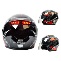 Nouveaux casques de moto ABS à double visière, casque modulable, logo personnalisé, casque avec feu arrière LED, homologué DOT, vente en gros d'usine