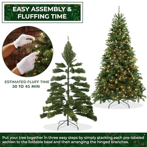 Árbol de Navidad Artificial de PVC Preiluminado de Alta Calidad de 210 cm con Luces LED Personalizables - Product Image 5