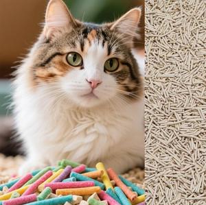 Arena para gatos de tofu de carbono ecológica de 1,5mm Biodegradable y desechable Hecho con arena de maíz de soja - Product Image 1