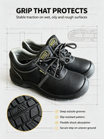 Zapatos de Seguridad para Hombre, Parte Superior de Cuero, Antideslizantes, con Puntera de Acero, Botas de Trabajo Seguras para la Construcción