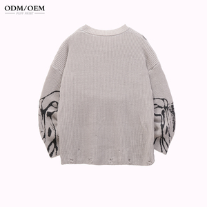 Suéter Personalizado para Hombre con Logotipo ODM y OEM, Suéter de Punto de Manga Larga con Patrón Jacquard, Jersey de Cuello Redondo para Invierno, Suéter Personalizado para Hombre - Product Image 2