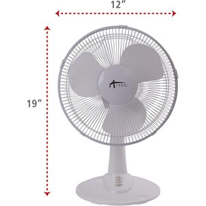 Alera 12\" 3-Speed Plastic White <b>Oscillating</b> Desk <b>Fan</b> Exhaust <b>Fan</b> Product Category - Product Image 5