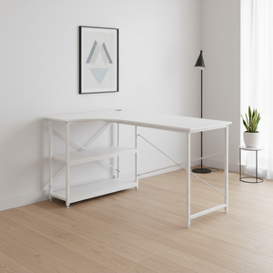 Bureau <span class=keywords><strong>d</strong></span>'ordinateur <span class=keywords><strong>d</strong></span>'<span class=keywords><strong>angle</strong></span> simple PB moderne Mobilier de bureau en bois en forme de L modulaire et extensible pour les études ou le travail - Product Image 1