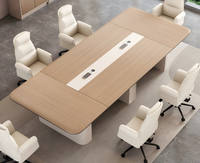 Table de conférence moderne, simple et haut de gamme, grande table rectangulaire de négociation de luxe thermoformée
