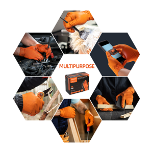 10mil jetable <span class=keywords><strong>Orange</strong></span> noir diamant Nitrile gants anti-dérapant étanche et résistant à l'huile poudre sans <span class=keywords><strong>latex</strong></span> - Product Image 6