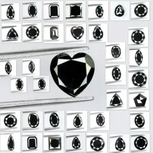 เพชรแท้สีดำขัดเงา ขนาด 0.70 ถึง 3.00 กะรัต รูปทรงผสมแบบโบราณ เพชรที่ไม่เหมือนใคร - Product Image 1