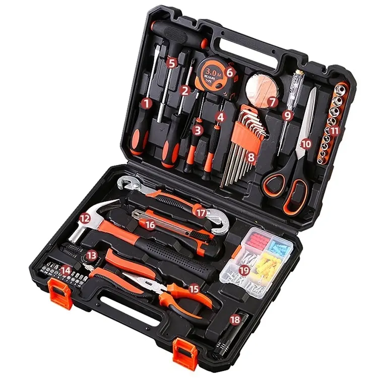72 Stuk Algemene Tool Set Essentiële Huishoudelijke Hand Tool Kit Met Draagbare Toolbox Opslag Case Auto Reparatie Schroevendraaier Set