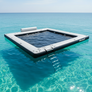 <span class=keywords><strong>Piscine</strong></span> gonflable aquatique <span class=keywords><strong>avec</strong></span> filet pour l'été, plateforme flottante pour yacht, île flottante personnalisée, <span class=keywords><strong>piscine</strong></span> en PVC - Product Image 4