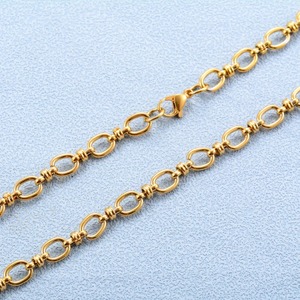 Collier punk en acier inoxydable de 6,5 mm, maillons épais, grand nœud ovale, chaîne pour femmes et hommes, plaqué or, collier ras du cou, bijoux en métal - Product Image 5