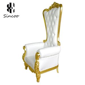 Silla de Trono de Madera Maciza de Alta Calidad, Dorada y Blanca, Estilo Europeo, Respaldo Alto, para Hotel o Sala de Espera - Product Image 5