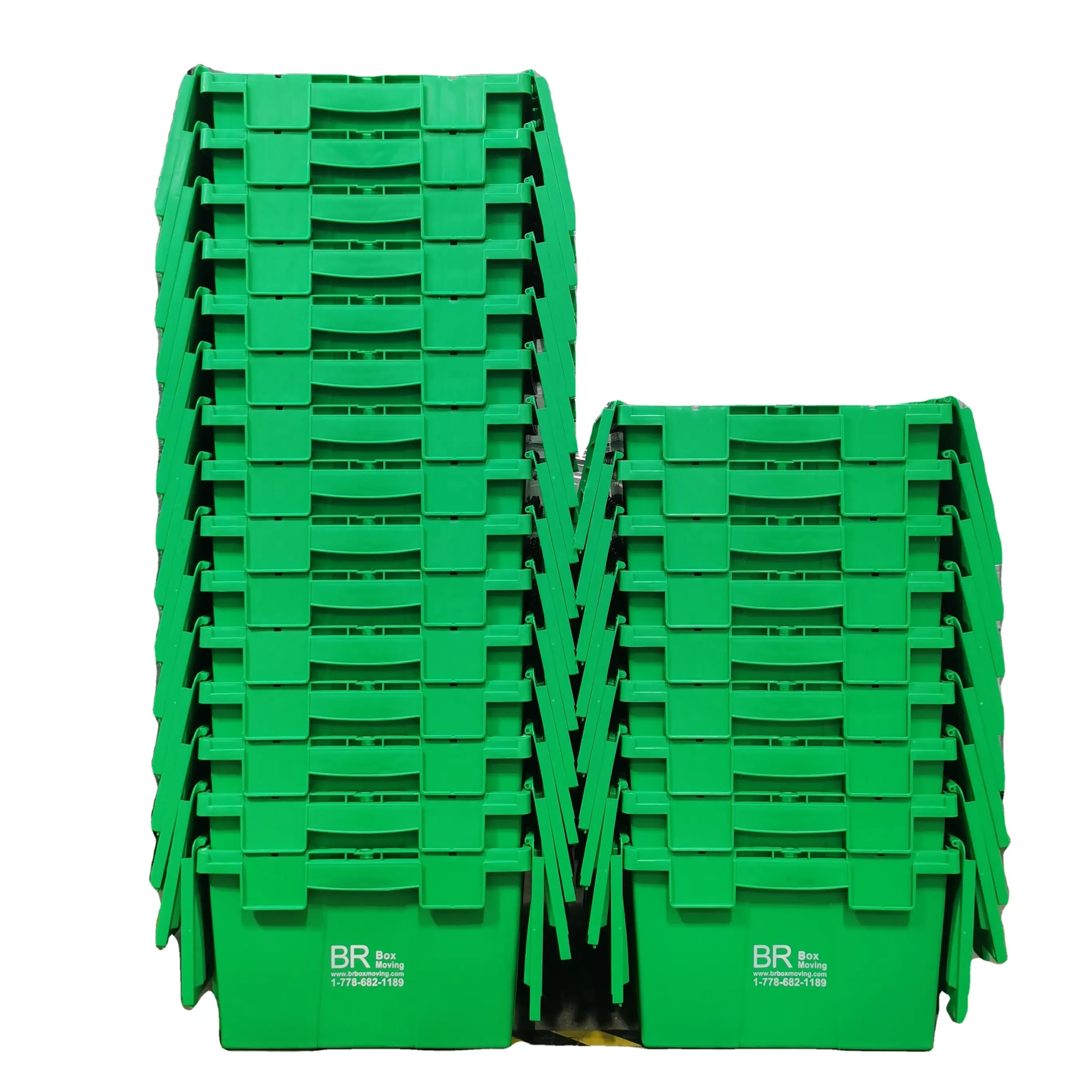 Large logistic distribution heavy duty warehouse supermarket stackable stack and nest turnover plastic tote box with lid