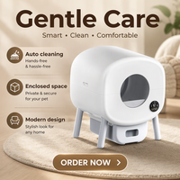 Bac à litière intelligent pour chat avec contrôle à distance par application, nettoyage automatique, facile à nettoyer, faible bruit, enregistrement vocal et caméra