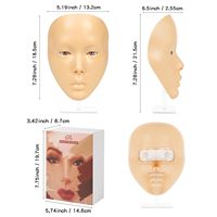 Mannequin de maquillage 3D, tatouage des sourcils, pratique de la peau, maquillage des yeux, entraînement de la peau, pratique du tatouage en silicone