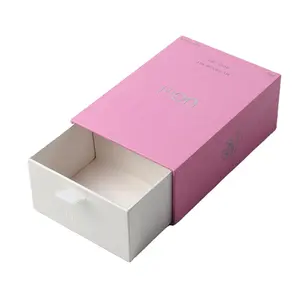 Kotak Kertas Geser Laci Kotak Perhiasan Slide Merah Muda Kustom