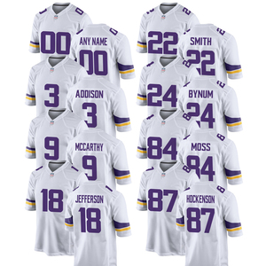 Maillot de football américain blanc Minnesota 2026 personnalisé, chemises brodées, uniformes de jeunes brodés, vêtements de sport avec logos - Product Image 1