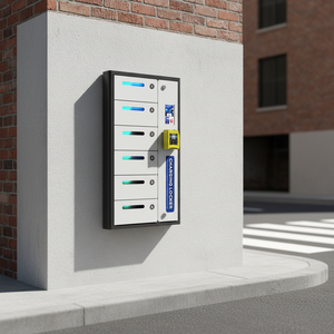 Y2 Power <span class=keywords><strong>ZEN</strong></span>, casier de recharge pour télé<span class=keywords><strong>phone</strong></span> portable mural extérieur à <span class=keywords><strong>6</strong></span> baies, avec option de paiement par carte de crédit pour écran publicitaire - Product Image 1