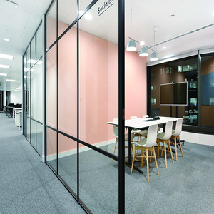 ผนัง<span class=keywords><strong>กั้น</strong></span>สำนักงานกระจกใส ห้องกระจกแยกส่วน <span class=keywords><strong>ฉาก</strong></span><span class=keywords><strong>กั้น</strong></span>และประตูกระจกไร้กรอบ โซลูชั่นครบวงจร กันเสียง - Product Image 4