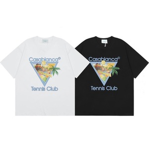 T-shirt da <span class=keywords><strong>uomo</strong></span> vintage oversize in cotone con stampa Arch <span class=keywords><strong>Tennis</strong></span> Club, bianco, nero, multicolore, a maniche corte, traspirante, casual - Product Image 3