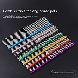 HATELI 16*5.2cm Pettine in Metallo Ecologico per Cani a Pelo Lungo, Design Aperto per Sciogliere i Nodi, per Tutte le Stagioni, per il Bagno e la Pulizia degli Animali Domestici - Product Image 1