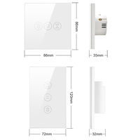 Interrupteur intelligent pour rideau à enroulement, compatible Tuya Wifi, Alexa et Google, avec télécommande tactile pour la maison