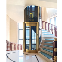 Ascensore Panoramico Residenziale Rotondo di Lusso 2026 Premium Personalizzato Silenzioso Automatico con Vista a 360 Gradi in Vetro