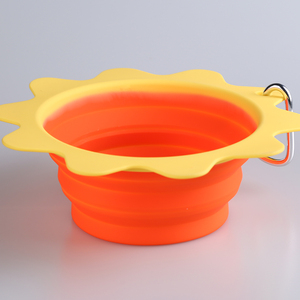 <b>Sun</b> Shape Collapsible Pet Bowl Silicone Feeder With Carabiner Heat Resistant - Product Image 6
