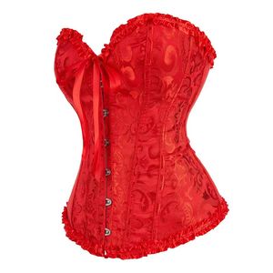 Phụ Nữ Cổ Điển Bustier Ren Lên Boned Shapewear Gothic Thời Trang Jacquard Overbust Corselet Corset Top - Product Image 2