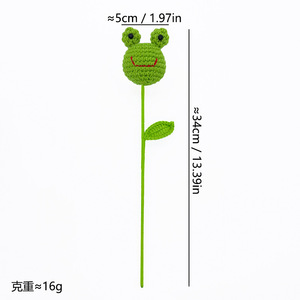 Ramo de Flores de Algodón con Cabeza de Animal de Ganchillo Hecha a Mano, Simulación de Cerdito de Peluche, Decoración Creativa para el Hogar, Planta de Dibujos Animados - Product Image 6