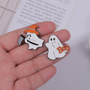 Épinglette en émail doux citrouille et fantôme d'Halloween de dessin animé en gros Le cauchemar avant Noël broche d'horreur - Product Image 2