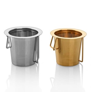 Filtre à thé panier à mailles fines pliable à long manche personnalisé Infuseur à thé plus raide en acier inoxydable - Product Image 3