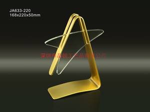 हॉट सेल अद्वितीय त्रिकोण क्रिस्टल ट्रॉफी पुरस्कार चांदी धातु पुरस्कार - Product Image 3