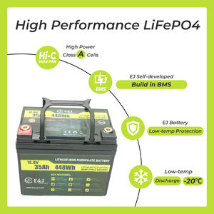 Batería de litio LiFePO4 semisólida de <span class=keywords><strong>12V</strong></span> 35Ah <span class=keywords><strong>para</strong></span> <span class=keywords><strong>tractor</strong></span> de jardín, 4000 ciclos, alta CCA, <span class=keywords><strong>para</strong></span> cortacésped, resistente al frío - Product Image 3