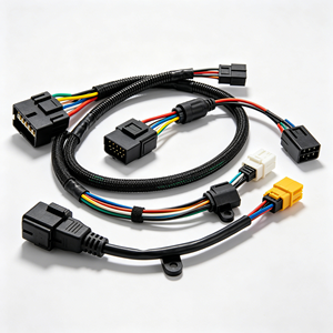 Custom Copper Core PTFE/Nylon/PVC Jacketed <b>Cable</b> <b>Assembly</b> with Adapter Connector for Motorcycle and Automotive <b>Wiring</b> - Product Image 1