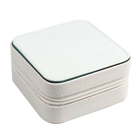 Boîte à bijoux en PU par sublimation, petite boîte de voyage à bijoux portable vierge, boîte à bijoux imprimée à faire soi-même pour anniversaire de mariage