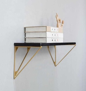 Support d'angle triangulaire noir de 15 cm, support de cloison, support de meuble doré, étagère murale, support de rangement, support de charge - Product Image 4