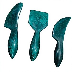 Juego de Cuchillo y Tenedor para Queso de Resina, Diseño Elegante con Mango Plano Brillante, Ergonómico, Apto para Lavavajillas y Microondas, Duradero - Product Image 1