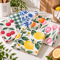 Essuie-tout en lin imprimé numérique personnalisé Hoshom, lavable, pour la cuisine, très absorbant, serviette de table en gros