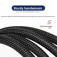 Câble audio de remplacement Type-C en cuivre OFC tressé de 2,5 m pour casque de jeu ASUS ROG Delta S, Plug and Play, sans soudure, réparation DIY