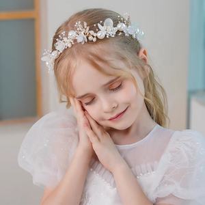 Fée bébé princesse fleur fille enfants bandeau diadème mariée cheveux accessoires couronne Halo mariage Communion casque - Product Image 2