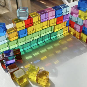 Acrylic Translucent Ins Crystal <strong>Gem</strong> Blocks-Stacking Sensory Building Educational Puzzle Injection Plastic Modling Rainbow Toys - Product Image 4