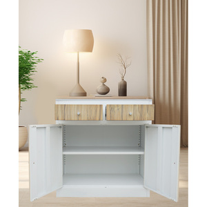 New Model Modern Knock-down Kitchen <strong>Cabinets</strong> Electrostatic Durable Powder Coating <strong>Cheap</strong> <strong>Pantry</strong> Cupboard Design Home Dining - Product Image 5