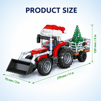 Ensemble de blocs de construction de tracteur à neige de Noël 428 pièces avec cabine à chapeau de Père Noël, arbre de Noël et accessoires de fêtes