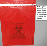 Sacs poubelle médicaux jetables en plastique imperméables autoclavables 100% LDPE HDPE, thermosoudables, à risque biologique