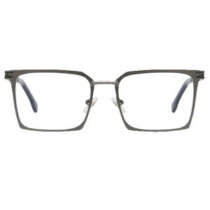 87336 Montures de lunettes optiques rectangulaires en métal pour hommes, protection anti-lumière bleue, largeur de monture moyenne, verres AC, pont nasal standard - Product Image 4