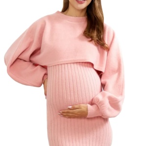 <span class=keywords><strong>Vestito</strong></span> da gonna di maternità di qualità calda di modo del <span class=keywords><strong>vestito</strong></span> lavorato a <span class=keywords><strong>maglia</strong></span> all'ingrosso per il <span class=keywords><strong>vestito</strong></span> da maglione rosa delle donne - Product Image 1