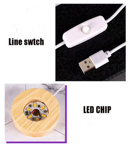 <span class=keywords><strong>Bola</strong></span> de cristal 3D Planeta de cristal luz nocturna con base de madera USB Led luz nocturna <span class=keywords><strong>bola</strong></span> de cristal lámpara de mesa - Product Image 6