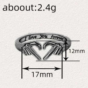 Anillo de manos para amantes, acero inoxidable, regalo romántico Unisex, joyería, te amo para siempre, anillo de moda grabado H437 - Product Image 5