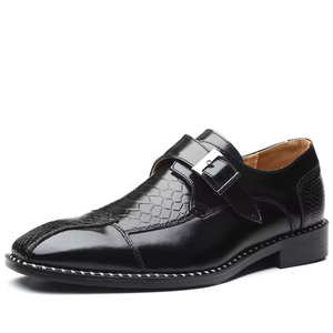 Zapatos Oxford de Cuero Genuino para Hombre, Estilo Italiano de Alta Gama, Hechos a Mano, para Boda, con Cierre Deslizante, Bordado Ligero Otoñal, Puntera de Acero - Product Image 3