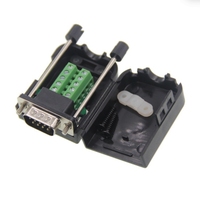 Cable D-SUB de 9 Pines Macho Hembra RS232 RS485, Conector DB9 con Cubierta de Plástico, Terminales D-SUB 9 sin Soldadura
