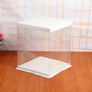 21.5*30 cm temizle beyaz kek kutusu için 8 inç <span class=keywords><strong>2</strong></span> katmanlı doğum günü pastası parti hediye paketi Caja De Pastel - Product Image 3